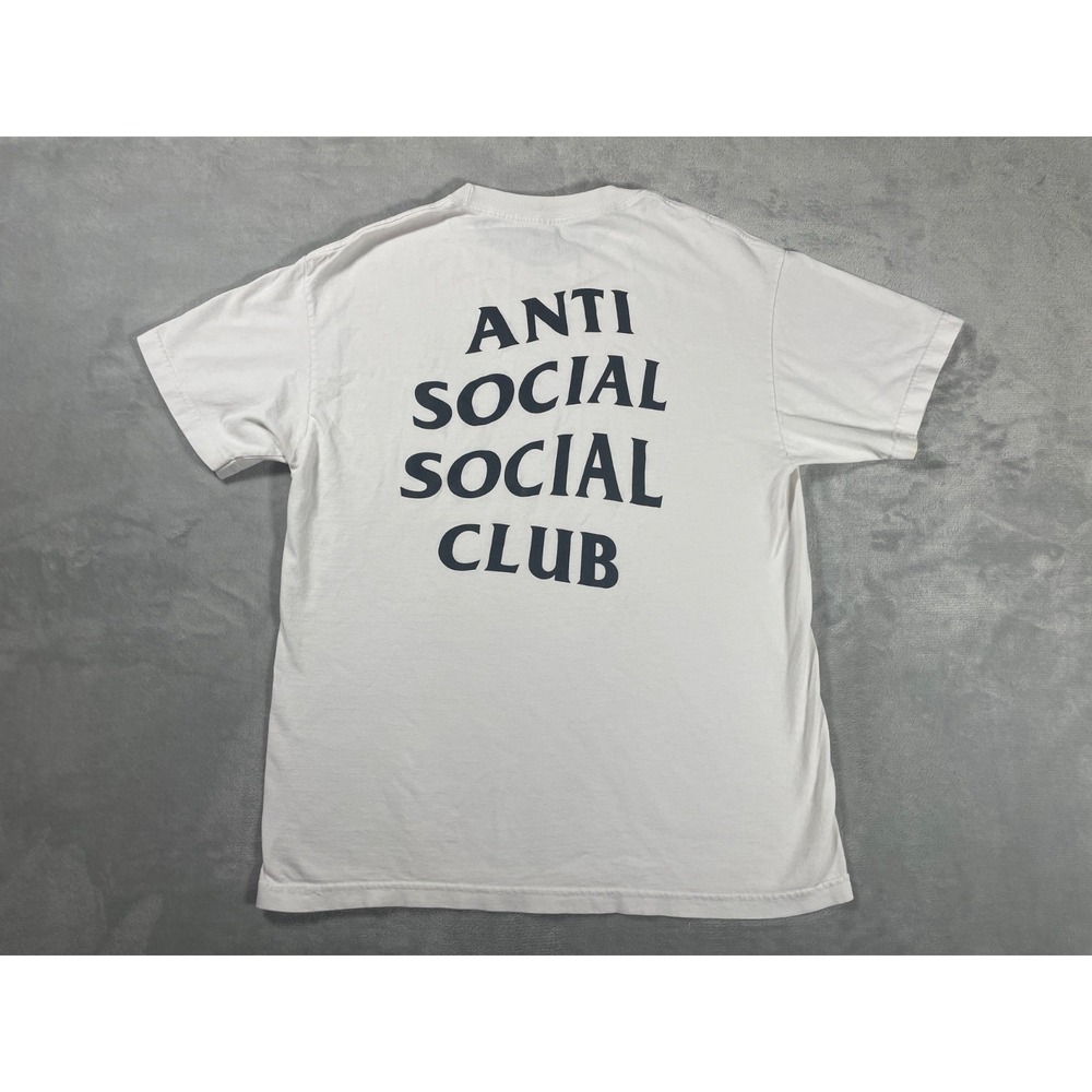 Anti Social Social Club T Shirt Men L White Logo Graphic Made in USA Streetwear